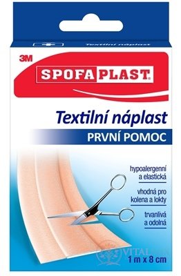 3M Spofaplast č.164 Textilní náplast 8cm X1M, pás 1x1 ks