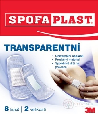 3M Spofaplast č.177 Náplast TRANSPARENTNÍ 2 velikosti, v obálce, 1x8 ks