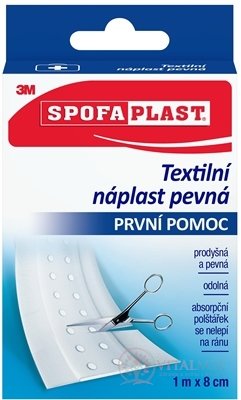 3M Spofaplast č.264 Textilní náplast pevná rychloobvaz, 8cm x 1m, pás, 1x1 ks