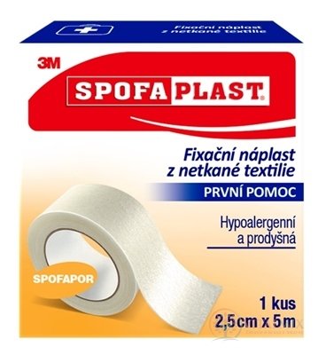 3M Spofaplast č.732 Fixační náplast 2,5cm x 5m, z netkané textilie, cívka, 1x1ks