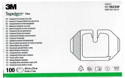 3M TEGADERM Film 1623W 6cm x 7cm, transparentní krytí s rámem, 1x100 ks