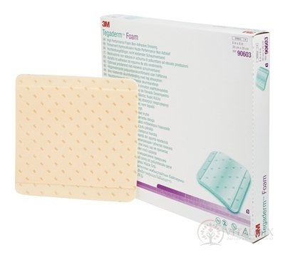 3M TEGADERM Foam (90603) pěnové krytí na rány, neadhezivní, 20x20 cm, 1x5 ks