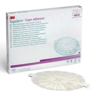 3M TEGADERM Foam Adhesive (90616) pěnové krytí na rány, adhezivní, ovál 19 cm x 22,2 cm, 1x5 ks