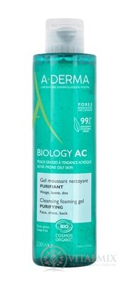 A-DERMA BIOLOGY AC Čistící pěnivý gel na pleť se sklonem k akné 1x200 ml