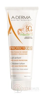 A-DERMA PROTECT KIDS LAIT SPF50+ mléko pro děti (křehká fragilní kůže) 1x250 ml