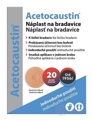 Acetocaustin náplast na bradavice 1x20 ks