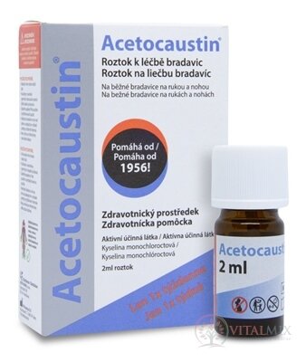 Acetocaustin roztok k léčbě bradavic 1x2 ml