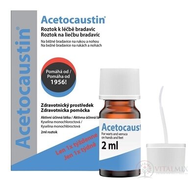Acetocaustin roztok k léčbě bradavic 1x2 ml