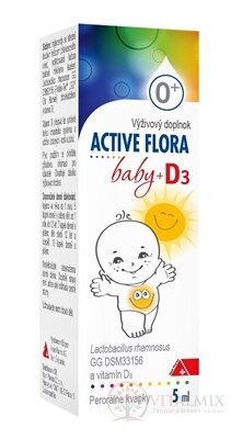ACTIVE FLORA baby + D3 kapky pro děti (0M+) 1x5 ml