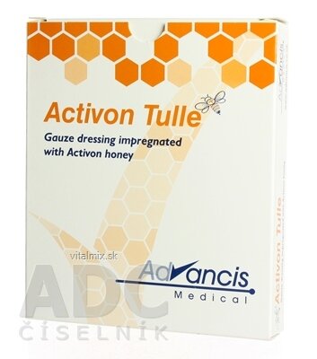 ACTIVON TULLE krytí gázové 3-vrstvé 10x10 cm 1x5 ks