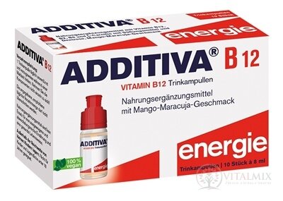ADDITIVA B12 shots Energie ampule na pití 10x8 ml (80 ml)