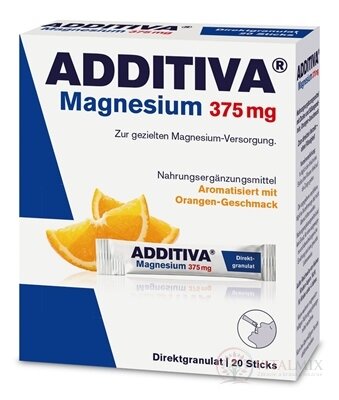 ADDITIVA Magnézium 375 mg Direct sáčky ( granulát, příchuť pomeranč) 1x20 ks