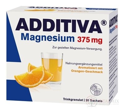 ADDITIVA Magnézium 375 mg sáčky (granulát, příchuť pomeranč) 1x20 ks