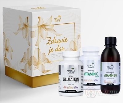 Adelle Davis Balíček Imunita Vitamin C cps 60 + Vitamin D3 lipozomální 200 ml + Glutathion cps 30, 1x1 set