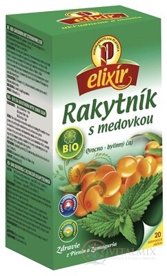 AGROKARPATY BIO Rakytník s meduňkou ovocno - bylinný čaj, balené sáčky, 20x1,5 g (30 g)