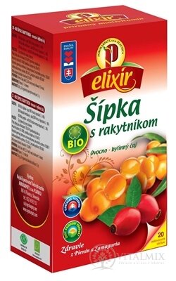 AGROKARPATY BIO Šipka s rakytníkem ovocno - bylinný čaj, balené sáčky, 20x1,5 g (30 g)