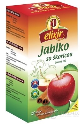 AGROKARPATY elixír JABLKO se skořicí ovocno-bylinný čaj, balené sáčky, 20x1,5g (30 g)