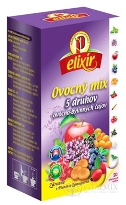 AGROKARPATY elixír Ovocný MIX 5 druhů ovocno bylinných čajů 20x1,5 g (30 g)