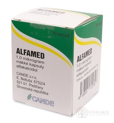 ALFAMED 1,0 mikrogram cps mol (fľ.HDPE s PP uzávěr.) 1x90 ks