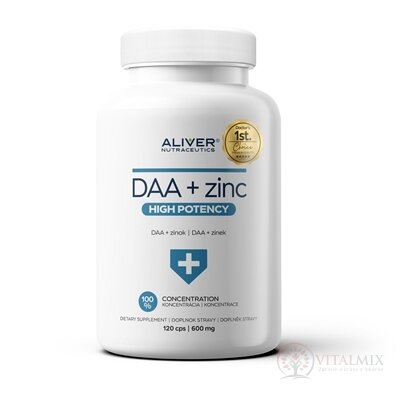 ALIVER DAA + Zinek cps (kyselina D-asparagová + zinek) 1x120 ks