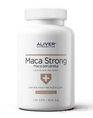 ALIVER Maca Peruánská STRONG cps (Lepidium meyenii koncentrát 6:1) 1x120 ks