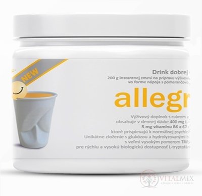 allegra DRINK NEW instantní směs na přípravu nápoje, příchuť pomeranč 1x200 g