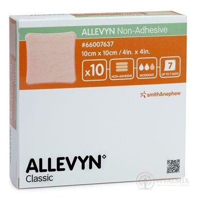ALLEVYN Non-Adhesive Krytí polyuretanové hydrocelulárne, neadhezivní, 10x10 cm, 1x10 ks