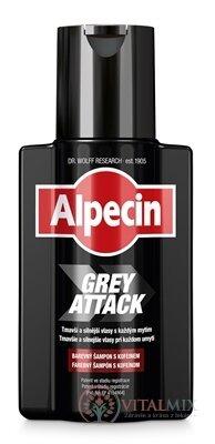 ALPECIN GREY ATTACK Shampoo barevný (černý) kofeinový šampon 1x200 ml