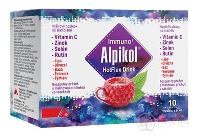 Alpikol HotFlux Drink prášek pro přípravu nápoje, příchuť malina, sáčky 1x10 ks