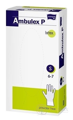 Ambulex P rukavice LATEXOVÉ, potažené polymerem vel. S, nesterilní, nepudrované 1x100 ks
