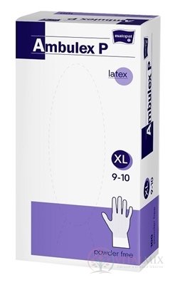 Ambulex P rukavice LATEXOVÉ, potažené polymerem vel. XL, nesterilní, nepudrované 1x100 ks