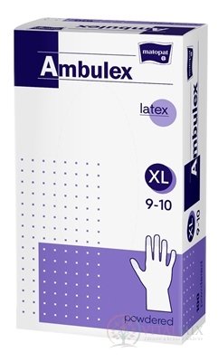 Ambulex rukavice LATEXOVÉ vel. XL, nesterilní, pudrované 1x100 ks