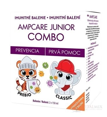 AMPCARE JUNIOR COMBO sirup Junior Prebio 150 ml + sirup Junior Classic 150 ml + omalovánka, 1x1 set