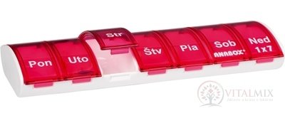 ANABOX Dávkovač na léky Týdenní (7 dní) box (1x7 složek) (různé barvy) 1x12 ks
