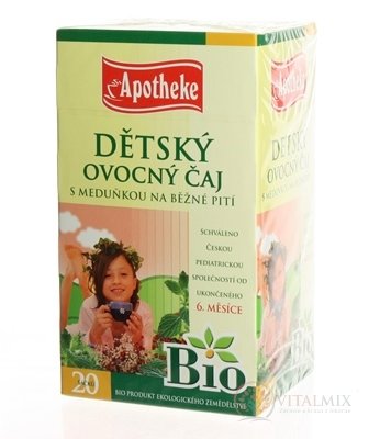 APOTHEKE BIO SELECTION DĚTSKÝ OVOC.ČAJ S meduňka (od ukončeného 6. měsíce) 20x2 g (40 g)