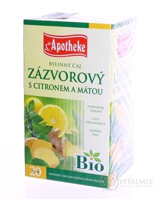 APOTHEKE BIO SELECTION ZÁZVOR. ČAJ S citrátu. A mátou 20x1,5 g (30 g)