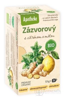 APOTHEKE BIO SELECTION ZÁZVOR. ČAJ S citrátu. A mátou 20x1,5 g (30 g)