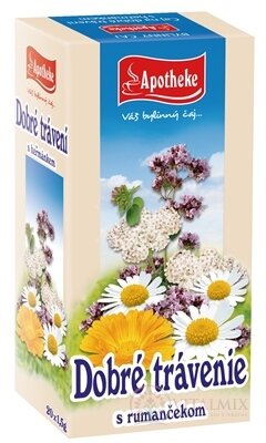 APOTHEKE ČAJ DOBRÉ TRÁVENÍ S RUMANČKEM bylinný čaj v nálevových sáčcích 20x1,5 g (30 g)