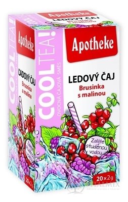 APOTHEKE COOLTEA Brusinka a malina Ledový čaj, ovocná směs v nálevových sáčcích 20x2 g (40 g)