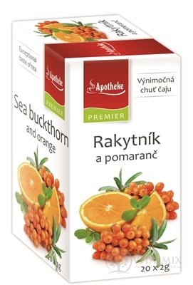 APOTHEKE PREMIER Rakytník a pomeranč ovocný čaj v nálevových sáčcích 20x2 g (40 g)