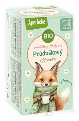APOTHEKE POHÁDKA Průduškový s jitrocelem Bio bylinný čaj (od ukončeného 9. měsíce) 20x1,5 g (30 g)