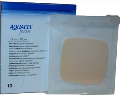 AQUACEL Foam Hydrofiber krytí na rány neadhezivní pěnové, 10x10 cm, 1x10 ks
