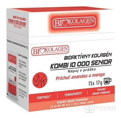 asp bioaktivních kolagen KOMBI 10 000 SENIOR nápoj v prášku, sáčky 15x17 g (255 g)