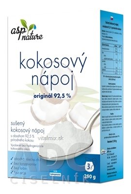 asp KOKOSOVÝ NÁPOJ originál s obsahem 92,5% kokosu, sušený, práškový 1x250 g