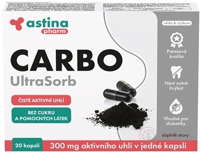 Astina Pharm CARBO UltraSorb cps (aktivní uhlí 300 mg) 1x20 ks
