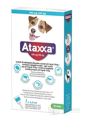 Ataxxa 500 mg/100 mg (psy od 4kg do 10 kg) sol 1x1 ml