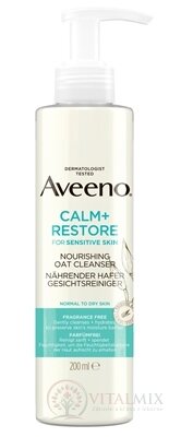 Aveeno CALM+RESTORE Nourishing oat cleanser čistící pleťový gel s ovsem 1x200 ml