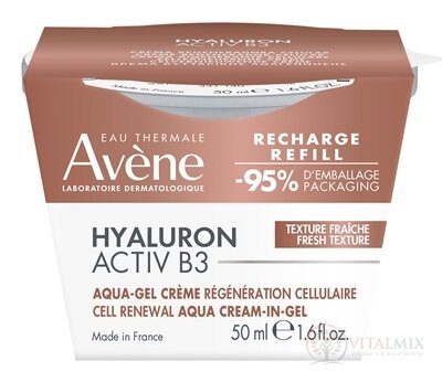 AVENE HYALURON ACTIV B3 Aqua gel krém pro obnovu buněk, náhradní náplň 1x50 ml