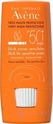 AVENE STICK ZONES SENZIBLES SPF50+ (inov. 2020) tyčinka na citlivá místa (velmi vysoká ochrana) 1x8 g