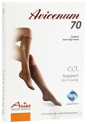 AVICENUM 70 Lýtkové punčochy (podkolenky) velikost 23-25, A.KT, Sanitized, tělové, 1x1 pár